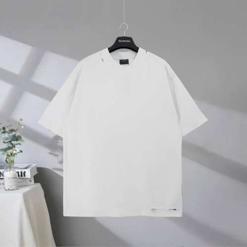 b181# 市场顶级品质 Balenciaga 巴黎世家2025Ss 美纹纸签字胶带磨破做旧短袖T恤 印花采用进口椭圆机印花工艺 市场顶级的质量 官网品质 罗纹