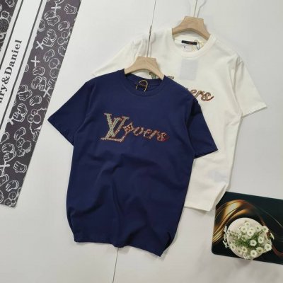 尺码Xs-L顶级复刻 Louis Vuitton路易威登夏装新品手工珠刺绣圆领短袖T恤驴家 Lv情侣款短袖T恤 购入原版开模打造，全套定制辅料，细节决定成败。