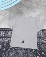 款F27 Alo alo基础款Logot恤 短袖男女同款 这T恤我爱它一万年啊啊 300G重磅纯棉 好绝啊啊 质感清晰可见 280G重磅纯棉 耐洗耐穿不易变形