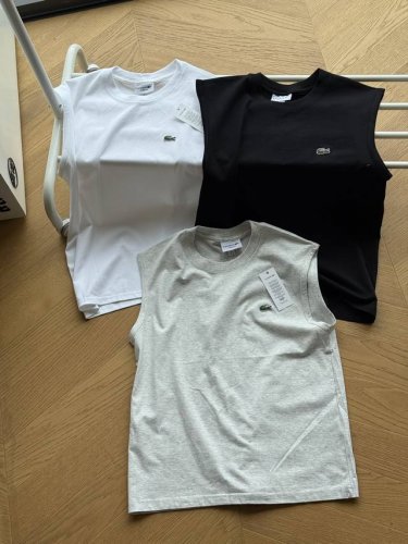 lacoste 法国鳄鱼春夏经典款小鳄鱼刺绣图案背心男女同款 黑色 白色 灰色 3 S-6 Xl 经典小鳄鱼刺绣，100%原版一致还原面料。吊牌，水洗唛，领标一