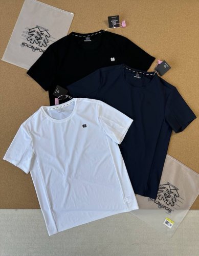 kolon Sport可隆男女同款纯色简约休闲立体橡胶Logo短袖城市机能系列户外运动吸汗速干高弹T恤 颜色：黑色 藏青 白色 尺码：M-4Xl 谁说运动品牌的