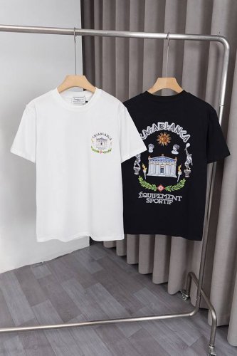 x036 Casablanca 卡萨布兰卡25Ss新款T恤，前后幅彩色图案+Logo印花工艺，品牌Logo经典设计 高度定制260克双纱纯棉面料，面料柔软 时尚