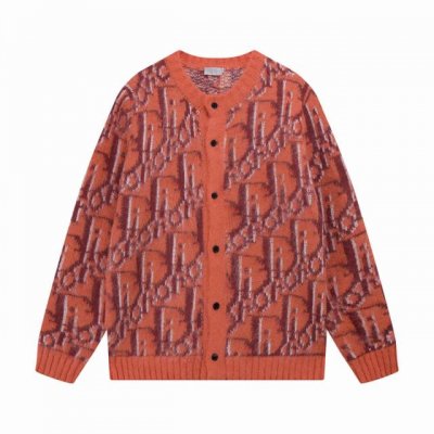 迪奥Dior满身彩色Logo 提花羊毛针织开衫毛衣 颜色 橙色 码数 S M L Xl Xxl