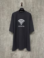P150 Balenciaga 巴黎世家 520胶囊系列 爱心Wifi信号 字母Logo印花短袖T恤 面料采用巴黎Zp定制定染 百分百纯棉双股面料300G成衣洗