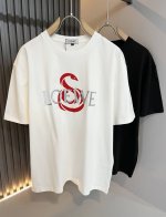 Loe*We罗*威 2025春夏新款男女同款短袖T恤，意大利原厂订单渠道，极具个性高级风，标志Logo图案压胶印花工艺设计！情侣款纯棉短袖T恤！！最新时尚潮流人