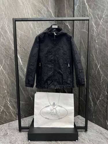 古奇 官网同款，三标齐全，提前发售 2025Ss开春新款男士夹克外套，原单三标齐全高端版本 专柜定制面料 透气舒适度高，细节无可挑剔，品牌元素设计理念，体现高品