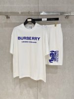 25Ss Burberry 巴宝莉 重磅圆领短袖T恤短裤套装 选用 克双纱平织棉面料打造 重工刺绣工艺 男女同款 码数 S-Xl 颜色 黑色 白色 花灰色 尺码