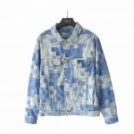 实拍细节图+尺码表 louis Vuitton & 路易威登 马赛克菲董联名秋冬牛仔外套 套装 .棋盘格日版牛仔 丹宁布全幅Damoflage 提花 整体融入色