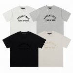 fear Of God Fog复线 #F05 Essentials 新款弧形立体美丽绒字母T恤 颜色:浅燕麦 深燕麦 黑色 褐色 尺码：S-Xl