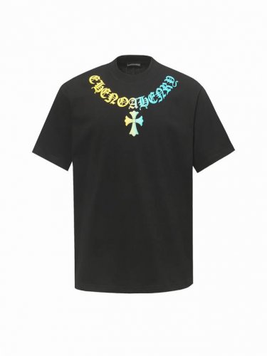 Chrome Hearts 克罗心Ch 渐变发泡印花短袖T恤 面料采用280克重精梳棉，定制32支1*1螺纹，成衣两遍水洗处理，面料舒适亲肤无异感，定制定染面料