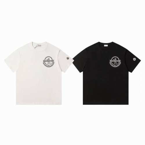 110包邮 moncler X Roc Nation 蒙口 联名款 24Ss 胸口徽标 Logo 印花情侣圆领短袖T恤-代购品质 color：白色 黑色 siz