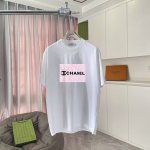 香奈儿 Chanel2025夏季新款 双C字母Logo印花 短袖T恤 定制面料300G 男女同款 尺码：S M L Xl Xxl 五个码 颜色：黑色 白色 湖绿