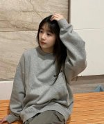 爆款模特图 款号278 深燕麦灰色 顶级版本Fear Of God Essentials Fog胸口后背植绒男女情侣明星同款秋冬纯棉圆领卫衣 第八季最新款植绒L