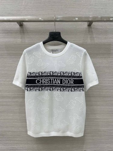 独家首发 原单品质Dio*25春夏新品 名媛风时髦精上衣 蝴蝶暗花网纱短袖上衣 叠搭神器单穿也好看 微微透视感 高级黑白色系巨显白 进口瑞士机织高密度双面工艺刺