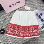 强烈推荐 25年早春夏系列 Miu*新款撞色印花设计松紧腰半裙 Sml