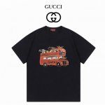 Gucci古驰 趣味卡通动物巴士 数码直喷工艺 280克双纱短袖 黑色 Xs-L