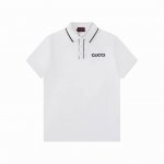 110 Gucci/古驰 25Ss新款 小边带门襟 小贴饰Logo刺绣Polo 230克重全棉珠地 颜色：白色 浅灰 黑色 码数：S M L Xl Xxl