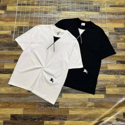 新款上新 海外版 无敌版本2025 最新款Burberry巴宝莉战马万针刺绣情侣款男女同款短袖T恤半截袖体恤 青年有大码190斤轻松驾驭大码男装宽松版型 202