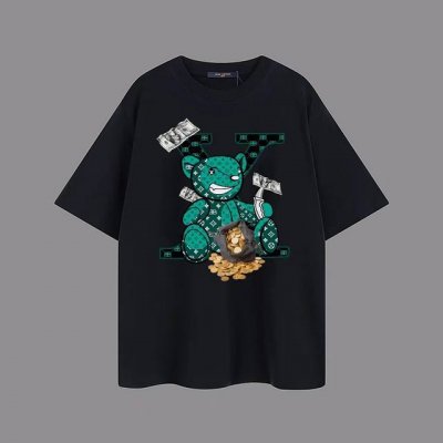 上新款号：B178 高品质版本，Lv驴家夏日系列短袖，高品质压花，不掉胶，不开裂，颜色鲜艳！面料采用260克纯棉毛精梳棉面料，上身效果宽松休闲，三标齐全 ，男女