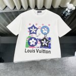 louis Vuitton 路易威登Lv 2025新款派大星老花喷绘短袖圆领T恤 面料采用320G %纯棉双纱面料 同缸定染特种加粗32支双股1X1螺纹克纯棉面