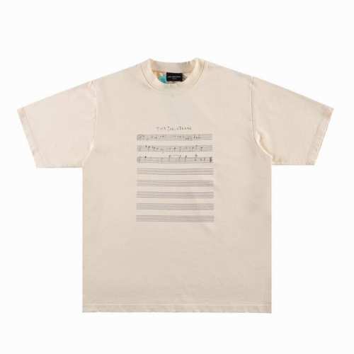 110 [顶级复刻版本] 品名: Balenciaga/巴黎世家·做旧款音符圆领短袖T恤 款号：637243 尺码：Xs-L 颜色：黑色 杏色 面料: 280克