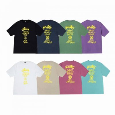 上新款号：S164 Stussy斯图西 Stussy 双面Logo字母涂鸦图案舒适圆领短袖T恤 男女同款 原版打造 细节高控 -面料精选220G纯棉面料 手感柔