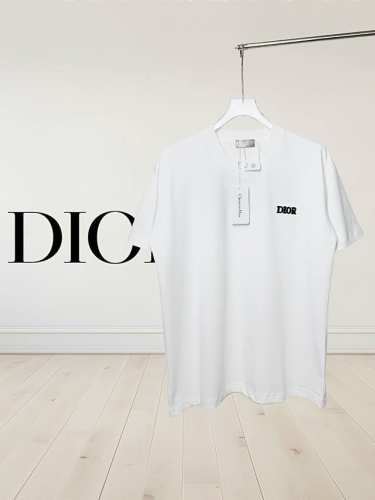 高品质] Dior 迪奥Logo字母刺绣后幅采用跳跳米特色工艺Logo刺绣标识精致升级，灵感源自八十年代复古原版面料 官方同款 短袖T恤定制280克同缸染面料