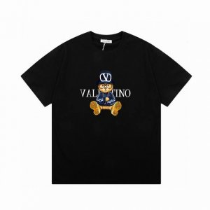 valentino 华伦天奴 标识Logo印花百搭潮流短袖T恤男女同款 吊牌 领标 水洗唛 三标齐全 定织定染280克精梳棉面料 尺码 S-Xxl 颜色 黑色