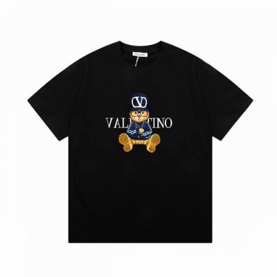 valentino 华伦天奴 标识Logo印花百搭潮流短袖T恤男女同款 吊牌 领标 水洗唛 三标齐全 定织定染280克精梳棉面料 尺码 S-Xxl 颜色 黑色