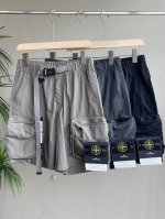 上新 石头岛25Ss夏季新款刺绣徽章Logo工装短裤，三色可选，经典百搭永不过时系列，绝佳出行穿搭必备百搭单品 夏天潮Cool达人必备神器 简单大方加上工装大口