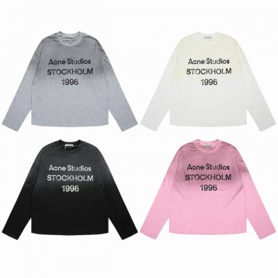 Ac01 薄款防晒 一年四季可穿 24Ss Acne Studios 1996经典破坏纪念庸散风松弛感长袖防晒打底T恤 定织160克竹节棉面料 整件衣服的面料