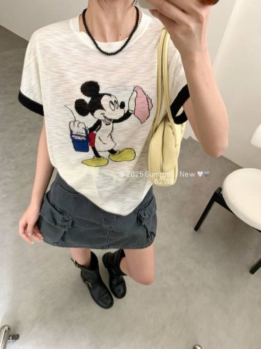 米奇圆领飞机袖