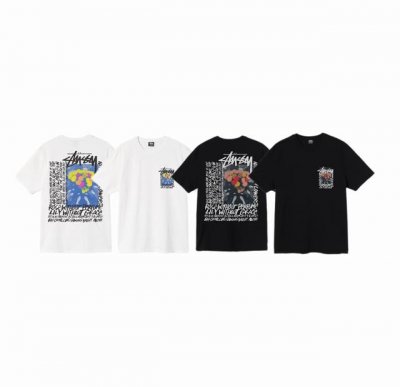 上新款号 S096 stussy斯图西 Stussy Camellias Dyed Tee 山茶花印花案寛松短袖T恤 男女同款 原版打造 细节高控 -面料精选2