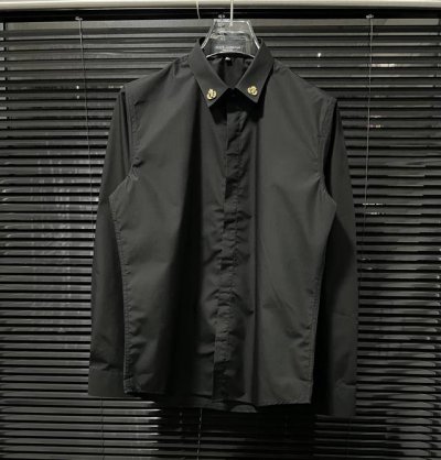 Dg 皇冠金属烫钻领口拼接 高品质长袖衬衫 男女同款 码数：M-3Xl.