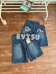 颜色 深蓝色 尺码 30 31 32 33 34 36 evisu福神2025年春季新品男士海鸥印花牛仔短裤2Eshtm5Ds1129Osdn 线上2000+