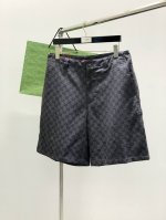 gucci 古驰，2025夏季最新品，专柜同步有售，原单狠货，时尚休闲短裤，进口原版面料，舒适透气，独特设计风格，顶级印提花工艺字母图案Logo，原版五金辅料装