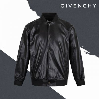 款号Sl35 Givenchy纪梵希贴皮字母刺绣皮衣棒球服夹克外套 男女同款 官网细节一致 全套包装 三标齐全 防潮纸 区别市场通货 随意对比 后背刺绣字母贴皮