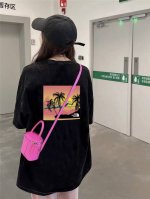 the North Face 北面黄昏椰树短袖半袖T恤 采用260G双纱100%新疆精梳纯棉面料 采用过肩拉条工艺，百洗不变形！ -采用高端印花，百洗不开裂！