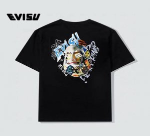 顶级版本 evisu 福神新款佛头印花T恤 25Ss夏季新品 进口机器印花 色彩鲜明 颜色正 不脱落 不开胶 采用环保颜料 无甲醛 无异味 领口订制织带包边包条