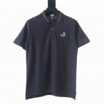 高版本 Loewe罗意威 23Ss 胸口拼色刺绣Logo短袖polo衫 专用定制面料 G蜂窝珠地棉，定织定染。领子螺纹为三色提花定制扁机制成，胸前立体拼色高密绣