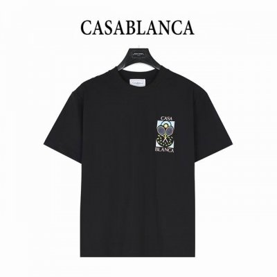 Casablanca 卡萨布兰卡 25Ss 网球拍彩绘涂鸦印花短袖T恤 简约的时尚元素设计凸显精简,隶属今夏高颜值单品. 客供优质针织棉280G面料,手感顺滑细