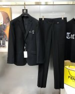 整套 上衣 西裤 D*Or 迪奥2025早春新款原单男士商务休闲西装套装 西服外套西裤 可拆开售卖官网同步售卖 高端定制 时尚百搭 爆款胸前Logo胸针设计 可
