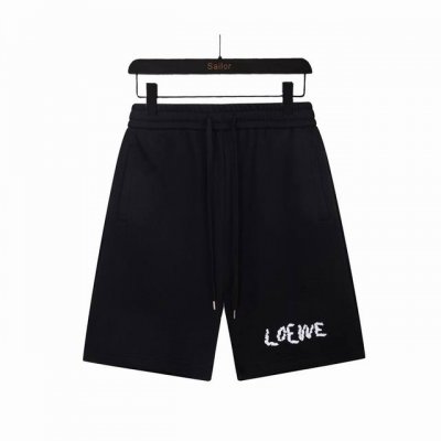 实拍细节图+尺码表 Loewe罗意威 24Ss进口机器高密度刺绣字母Logo皮章拼接 五分裤 特别手感、超级质感 舒适柔软透气 休闲宽松版型 潮流男女同款 颜色