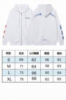 现货 p1609816 潮牌梵文印花小舌头十字架印花情侣纯棉拉链男女款连帽外套 按原版 定织长绒棉 克 不同与市面上的普通卫衣面料． 颜色： 白色 码数：S M