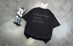 潮牌Ck胸前小标贴布凹凸绣短袖T恤！ ：240G双纱潮牌专用棉，纹理清晰，质感满满，同缸定染1×1无色差精密纯棉螺纹，层搭叠穿，自留好货，强烈推荐~所有的辅料全