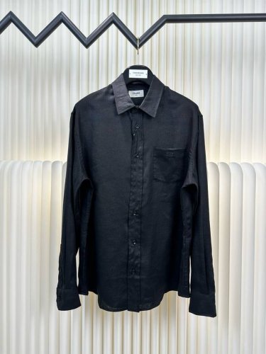 赛琳Celine 亚麻宽松长袖衬衫 回馈福利款 正品开版-实体柜台-顶奢品质 秒杀市面一切版本 面料采用粗纺亚麻 它的质地比较粗犷 但透气性和吸湿性都非常好 这