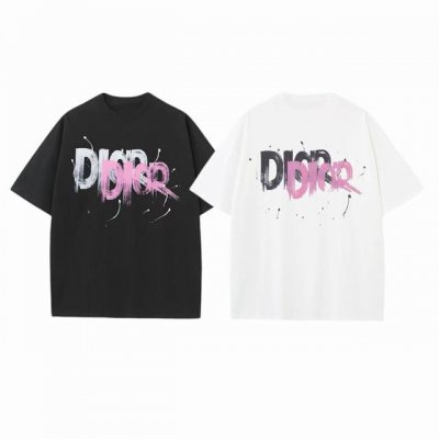 款号：G2161 Dior 2025春夏新款首发专柜最新款短袖圆领T恤印花 -面料：260G双纱纯棉短袖，配套320G纯棉罗纹 原版面料 官方同款 男女同款 颜