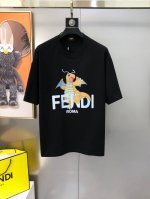 fd 芬迪2025春夏新款原单男士圆领短袖T恤 专柜同步售卖 高端品质 高版本 Os版型阔版 爆款印胶印花字母Logo图案设计 定制进口双股100%纯棉面料 手