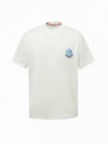 Moncler 蒙口2025Ss毛巾绣签名Logo短袖T恤 定制云舒绒棉平纹柔软细腻舒适贴肤标志性Moncler标识点缀于胸前 仿佛艺术家的灵魂印记辨识度拉满低