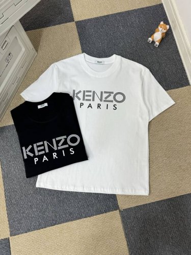 kenzo 高田贤三 25Ss 胸前条纹素描字母印花情侣短袖T恤 小红书热门爆款，明星网红同款穿搭，男女日常通勤穿搭必备单品！ 高品质260克高克重双纱面料，亲